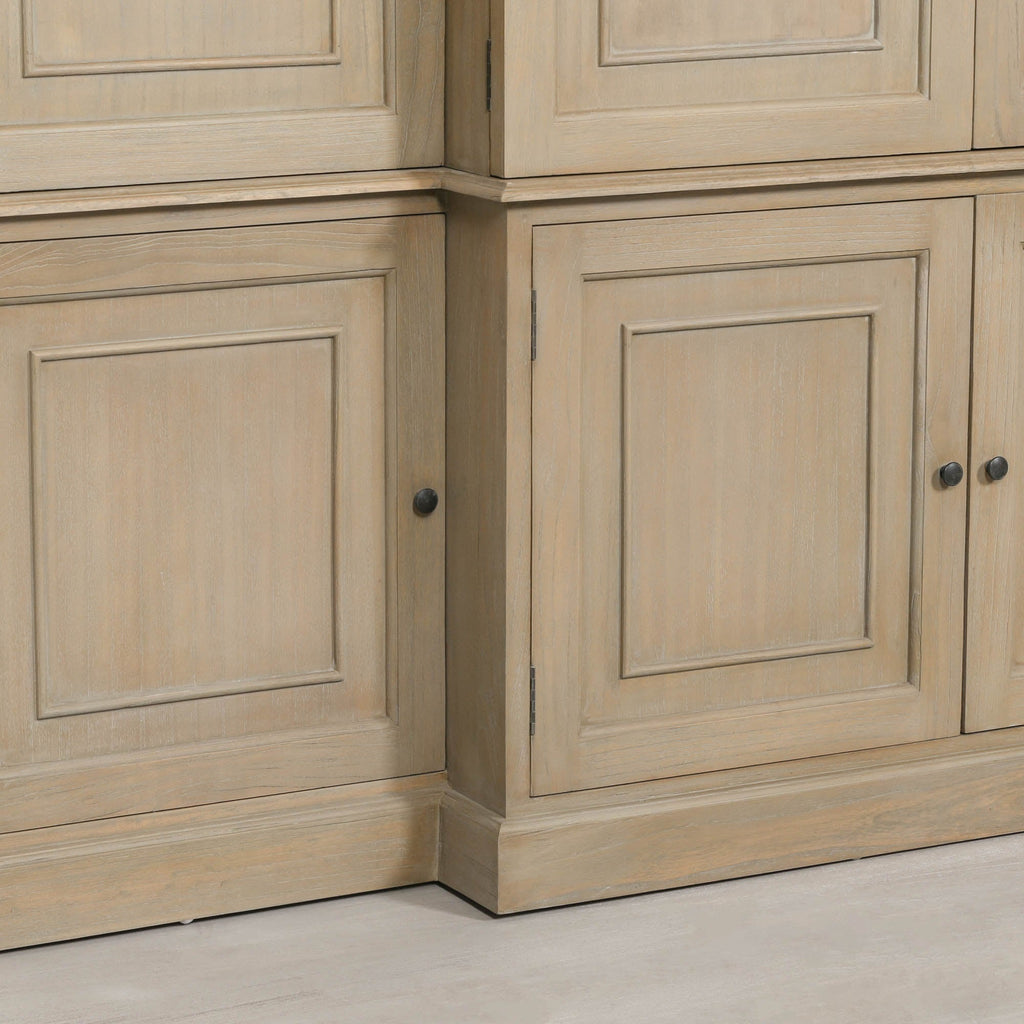 Large Wooden Triple Breakfront TV Cabinet