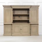Large Wooden Triple Breakfront TV Cabinet
