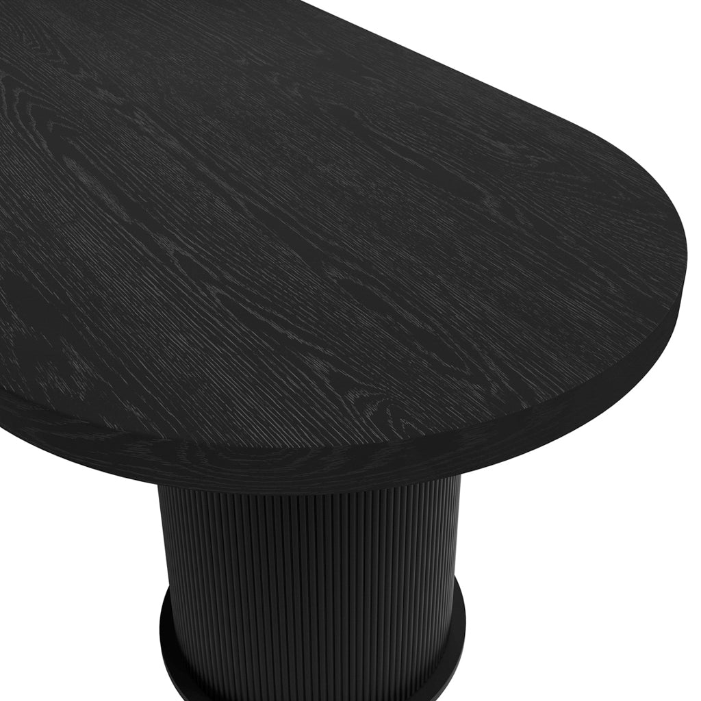 Rina Black Dining Table with 6 Nova Black Chairs