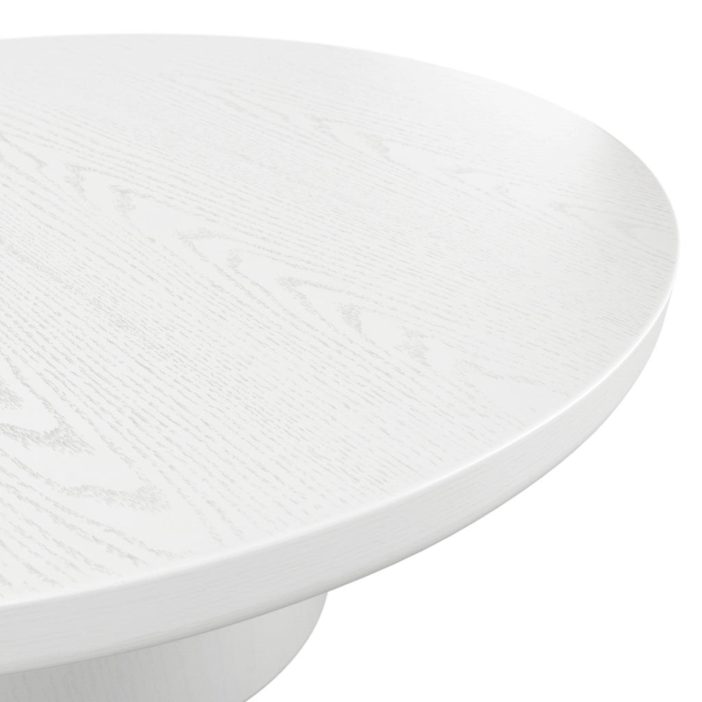 Large White Wooden Grain Effect Coffee Table