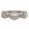 Santorini Sofa Grey Large Corner with Footstool. Heritage Home UK. Free Delivery and set up included. Grey Linen  Weaved Upholstery. 
