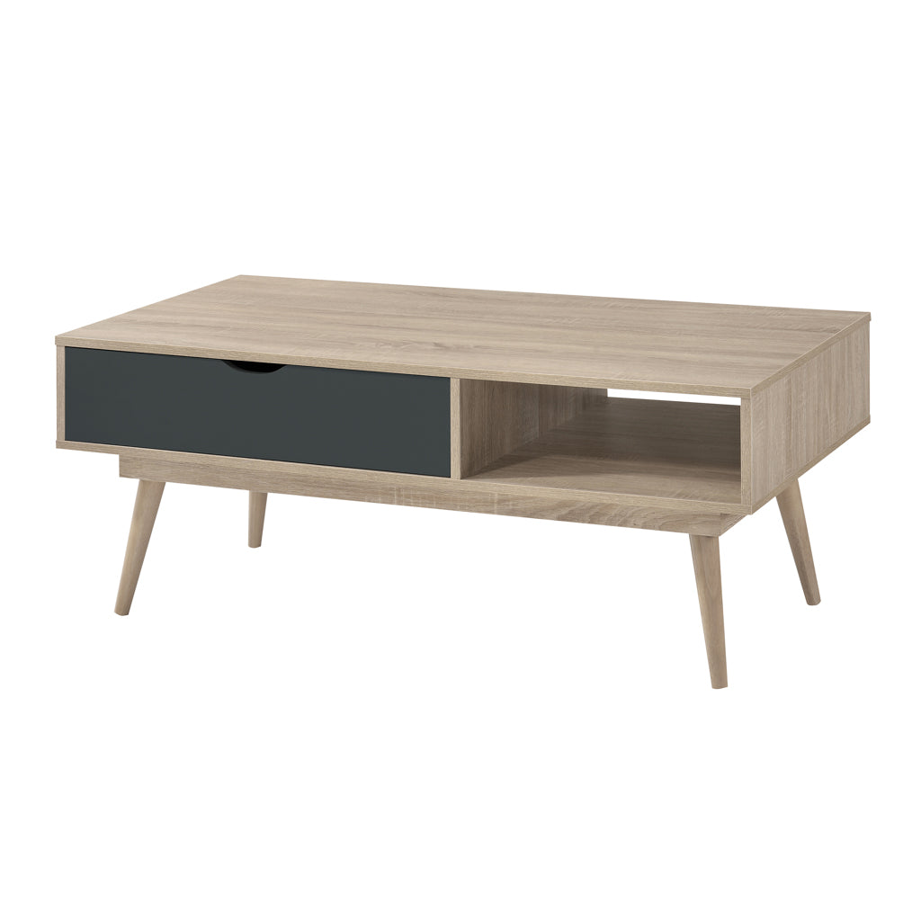 Light Oak And Grey Feature Coffee Table