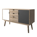 Light Oak & White & Grey Sideboard