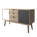 Light Oak & White & Grey Sideboard
