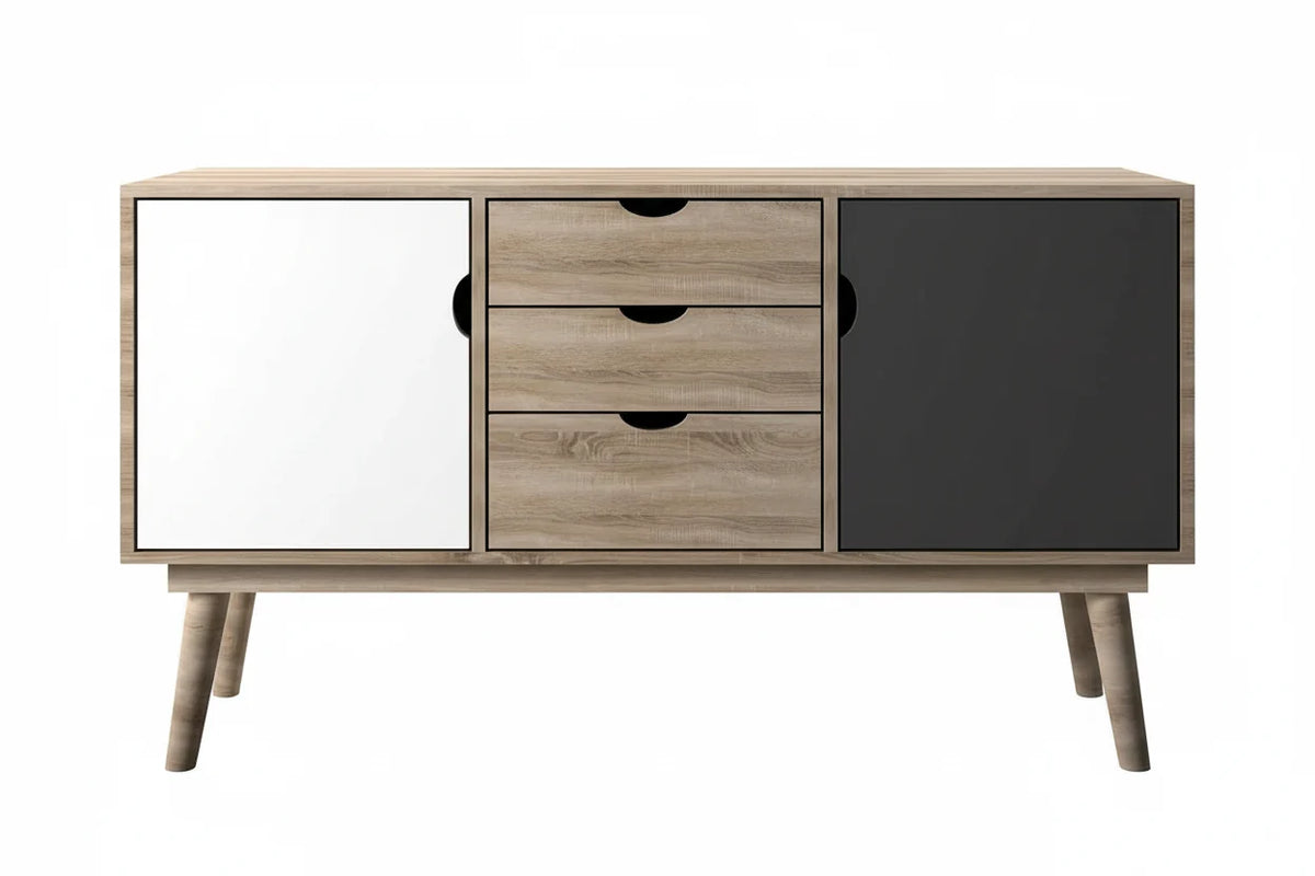 Grey Oak and White Living Room Furniture Set