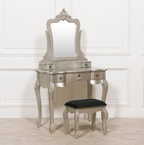 French Antique Silver Dressing Table & Stool