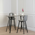 Concrete Effect Bar Table and Two Stools Set