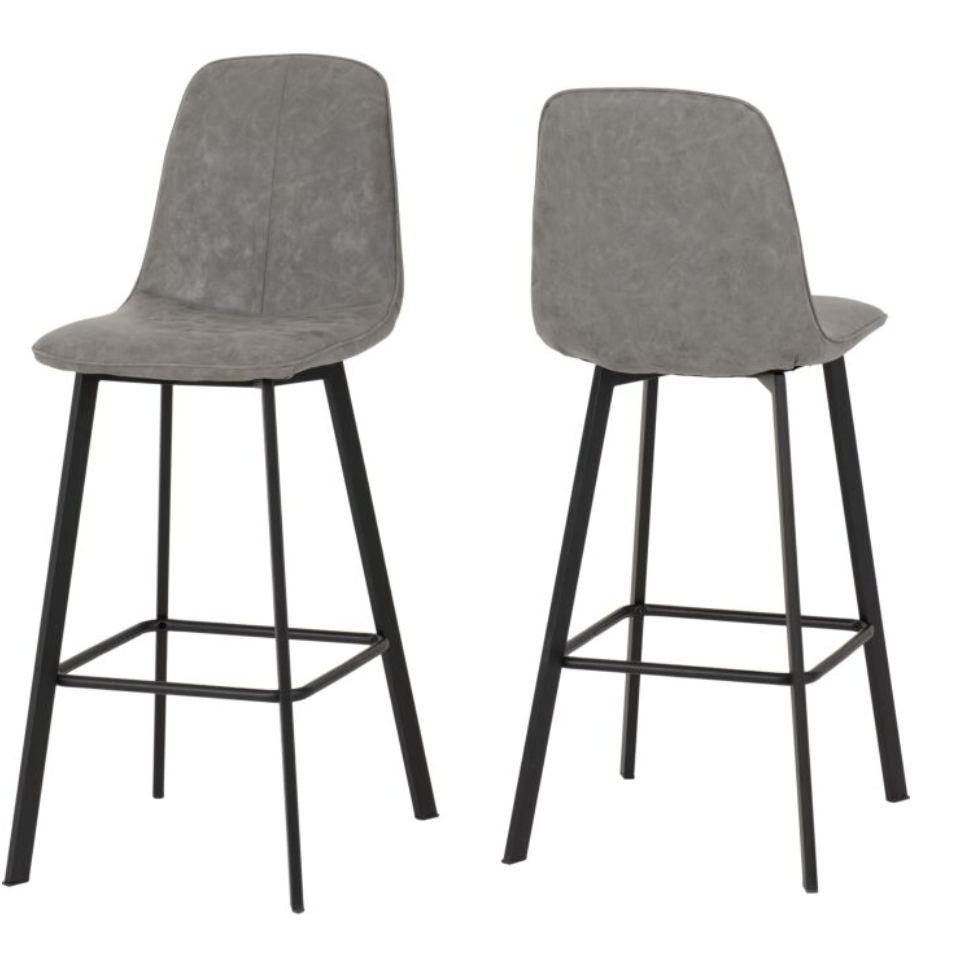 Concrete Effect Bar Table and Two Stools Set