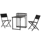 Foldaway Two Seats Plus Table Outdoor Garden Furniture Set