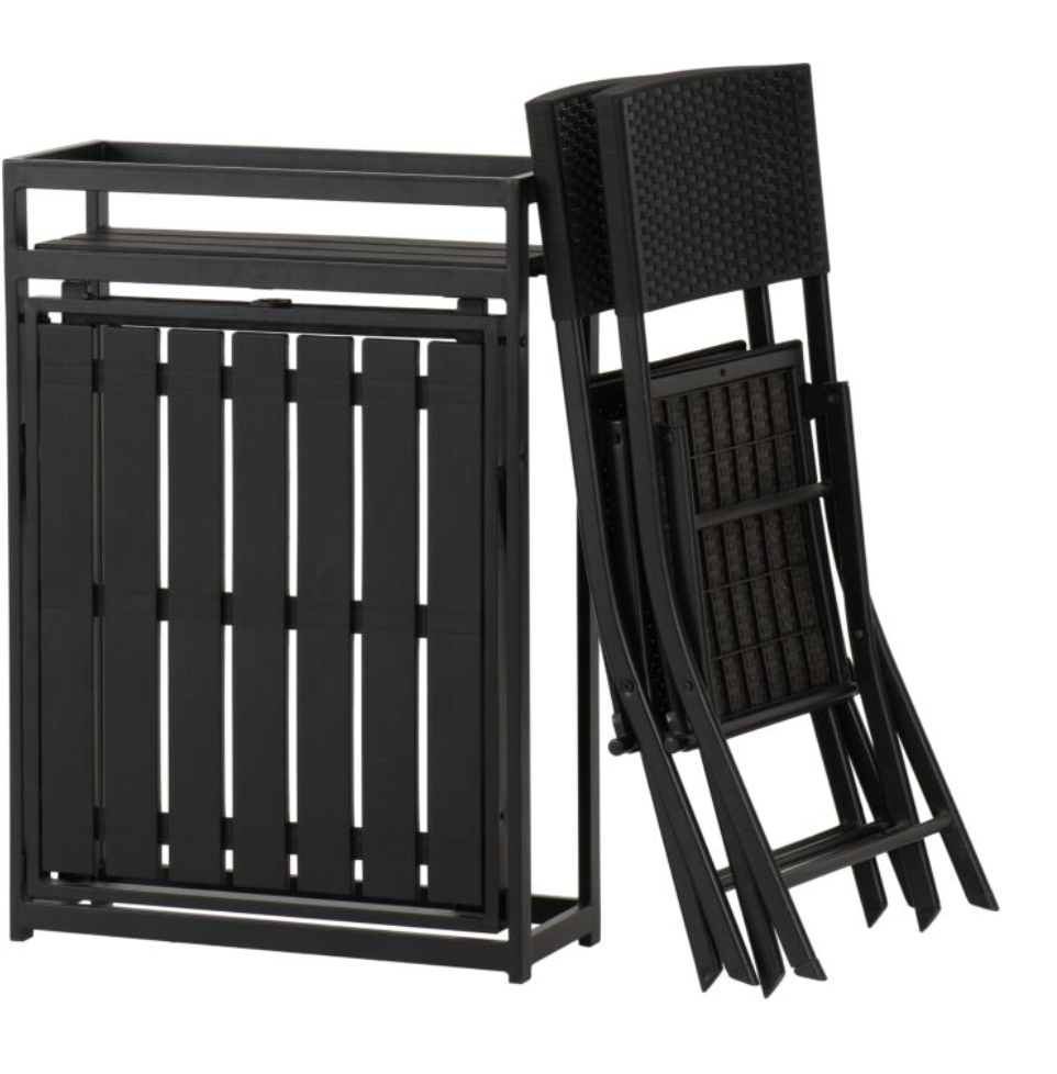 Foldaway Two Seats Plus Table Outdoor Garden Furniture Set