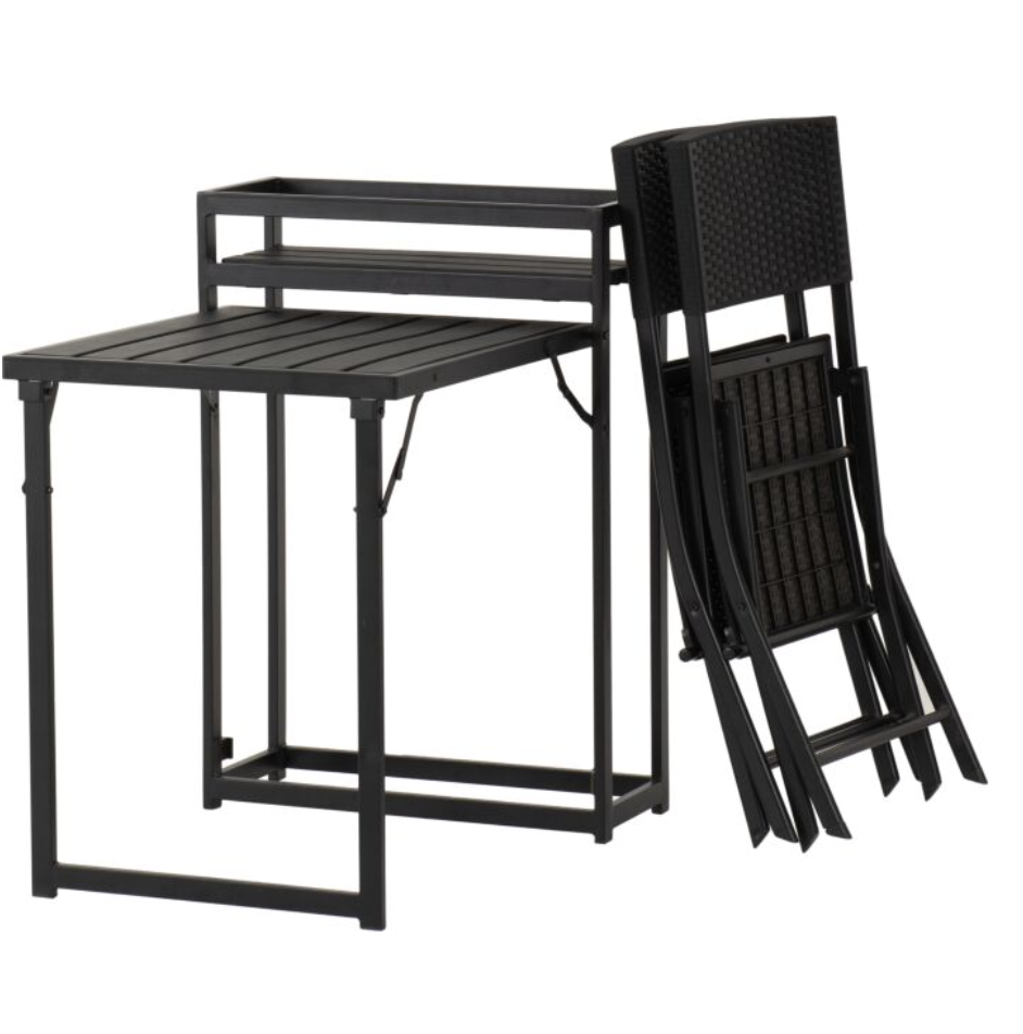 Foldaway Two Seats Plus Table Outdoor Garden Furniture Set