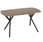 Wooden Dining Table with 4 Faux Brown Leather Chairs