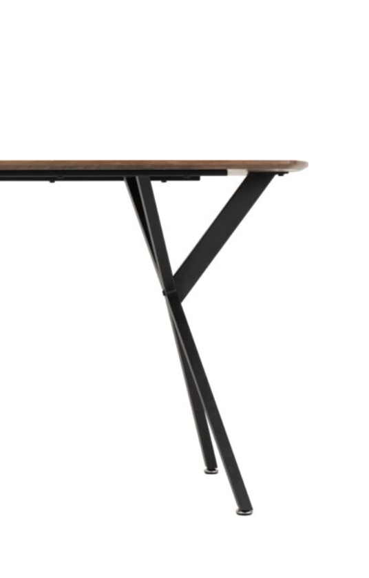 Wooden Dining Table with 4 Faux Brown Leather Chairs