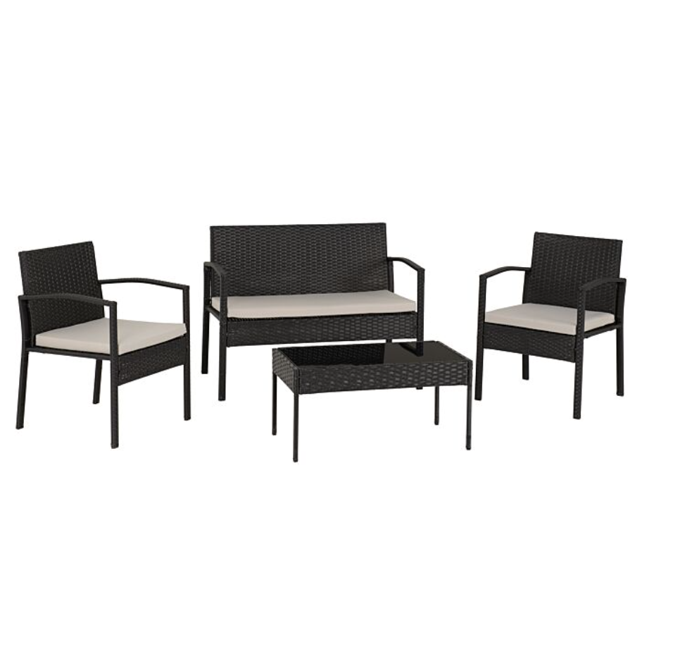 Cedar 4 Piece Garden Set in Black