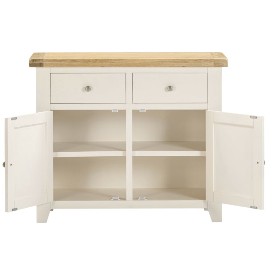 Windsor 2 Door 2 Drawer Sideboard - Ivory/Oak