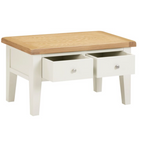 Windsor 2 Drawer Coffee Table - Ivory/Oak