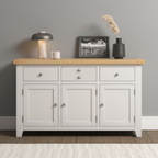4 Piece Ivory & Oak Living Room Furniture Set