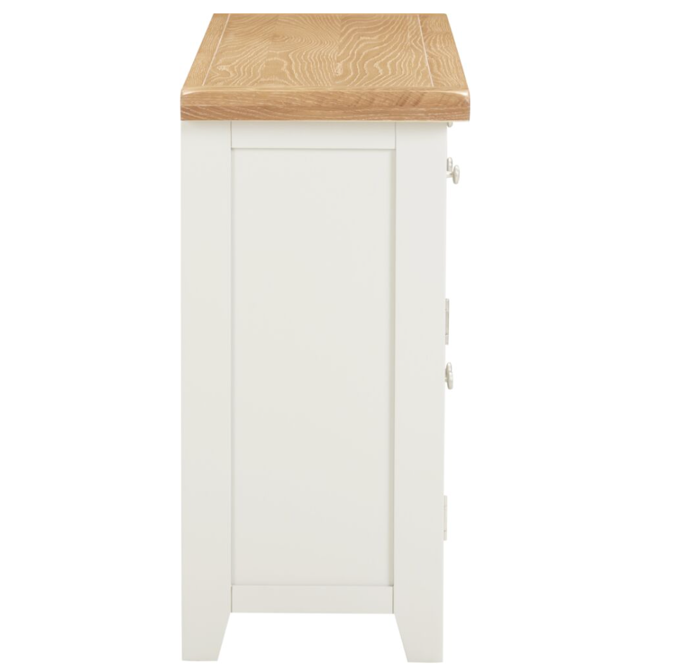 4 Piece Ivory & Oak Living Room Furniture Set