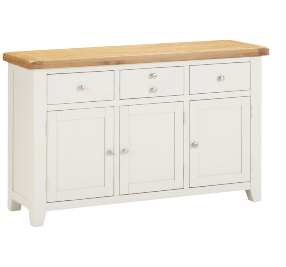 Windsor 3 Door 3 Drawer Sideboard - Ivory/Oak