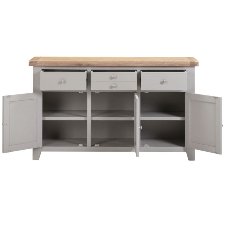 4 Piece Grey & Oak Living Room Furniture Set