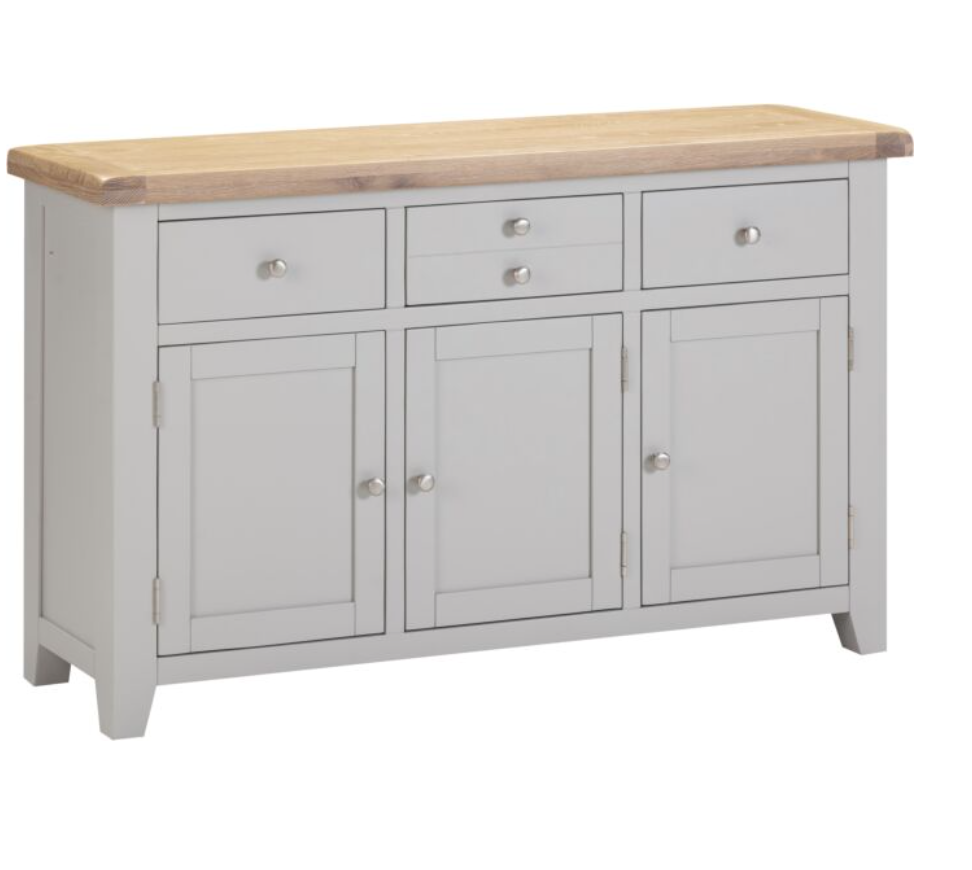 4 Piece Grey & Oak Living Room Furniture Set