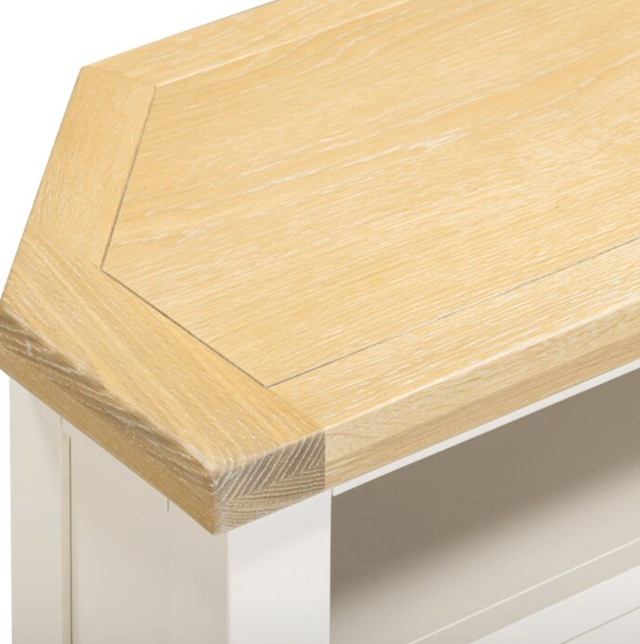 Windsor Corner TV Unit - Ivory/Oak