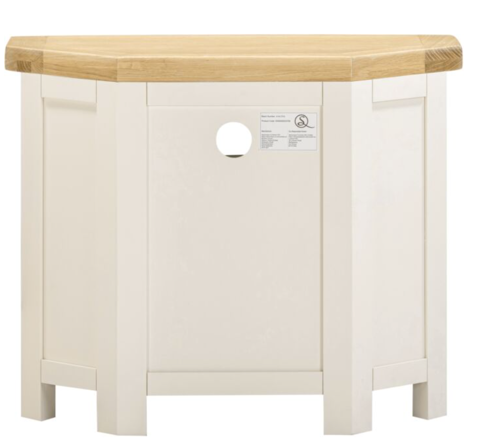 Windsor Corner TV Unit - Ivory/Oak