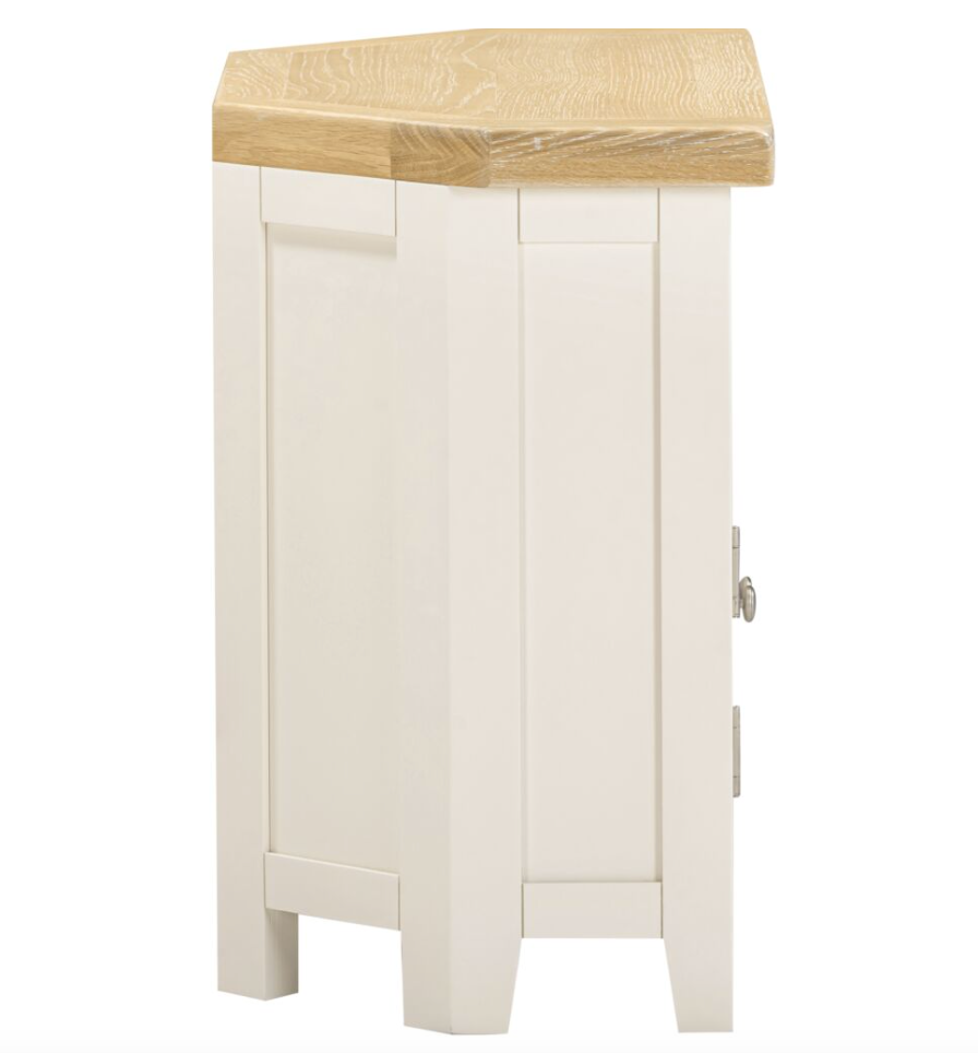 Windsor Corner TV Unit - Ivory/Oak