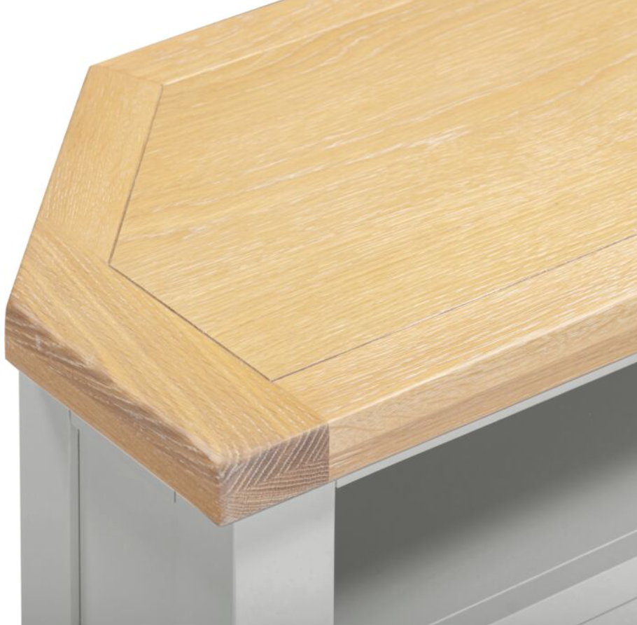 Windsor Corner TV Unit - Pebble Grey/Oak