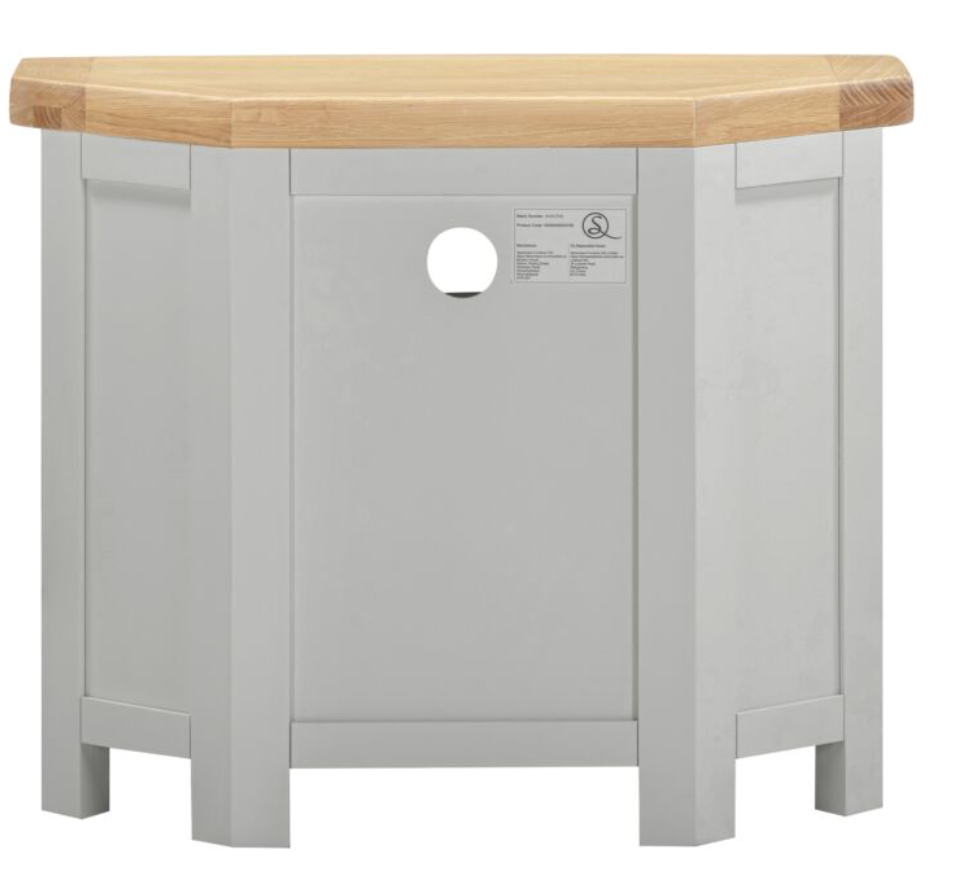 Windsor Corner TV Unit - Pebble Grey/Oak