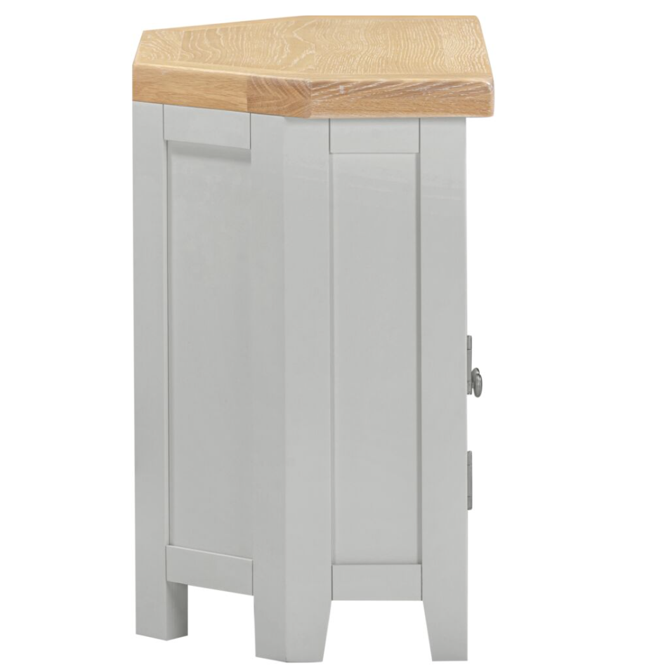 Windsor Corner TV Unit - Pebble Grey/Oak