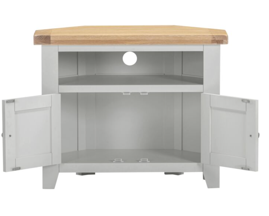Windsor Corner TV Unit - Pebble Grey/Oak