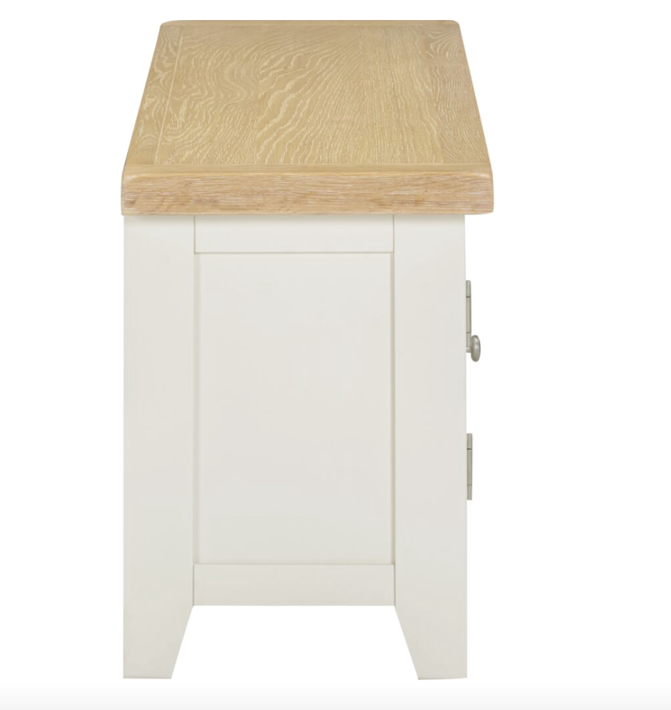 4 Piece Ivory & Oak Living Room Furniture Set
