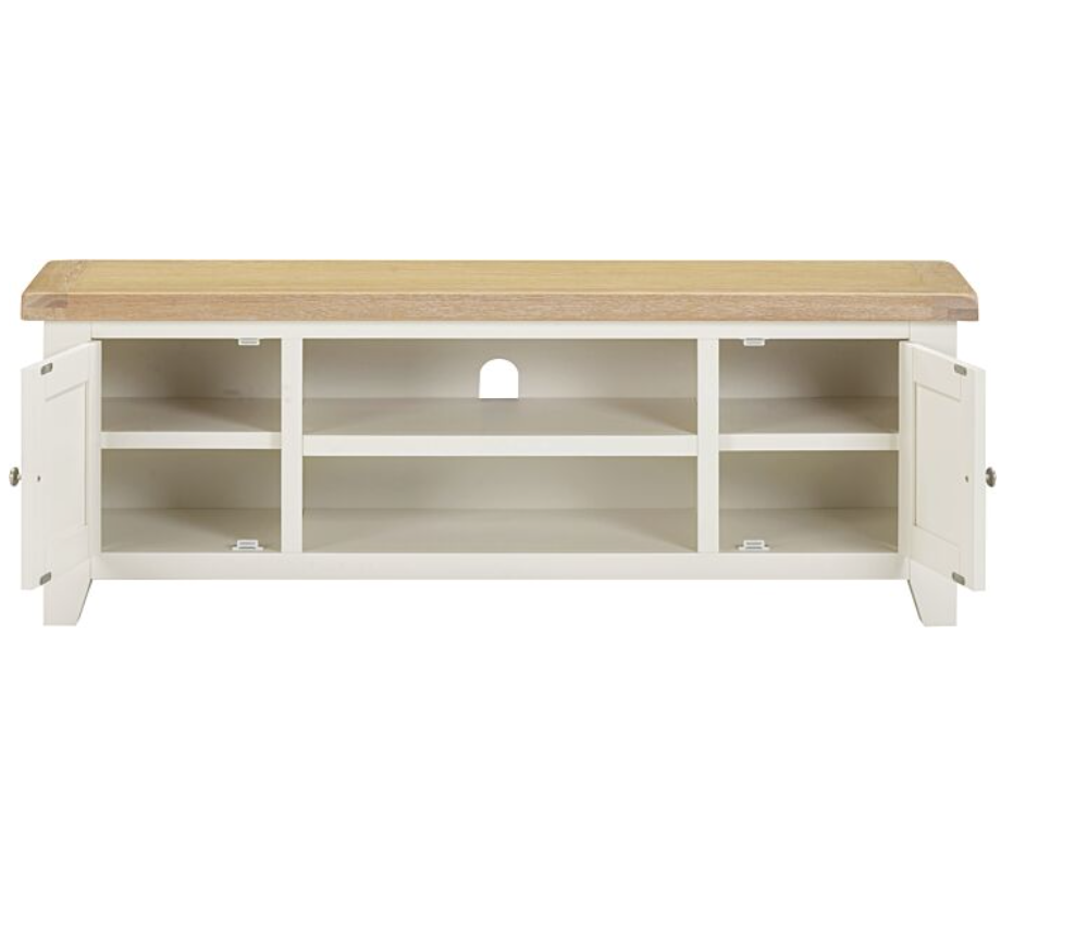 4 Piece Ivory & Oak Living Room Furniture Set