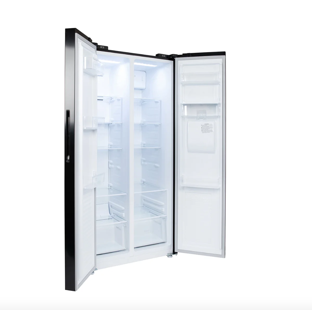 430L American Style Fridge Freezer in Black