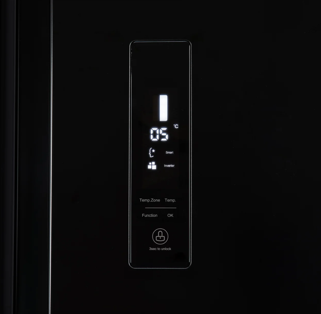 430L American Style Fridge Freezer in Black