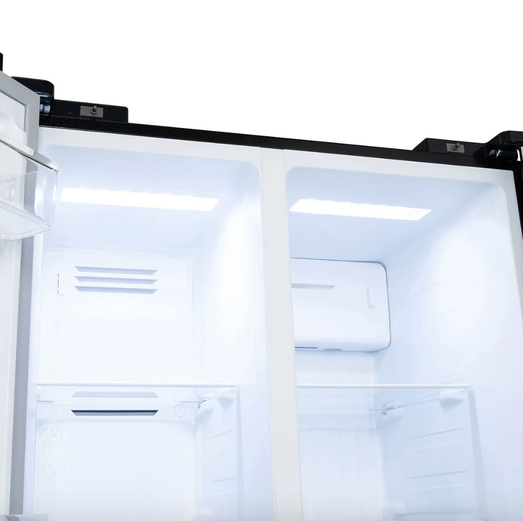 430L American Style Fridge Freezer in Black