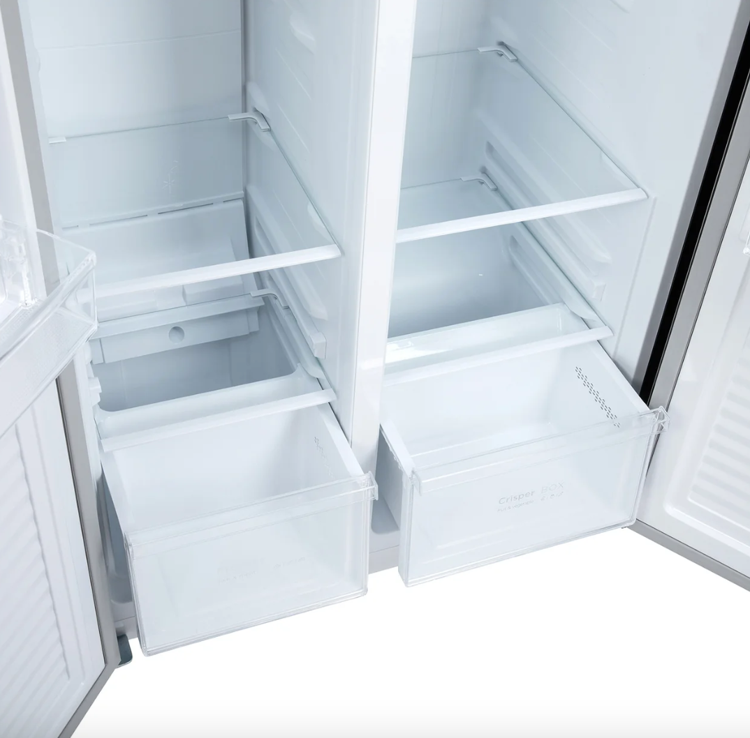 430L American Style Fridge Freezer in Black