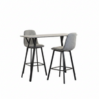 Concrete Effect Bar Table and Two Stools Set