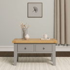 4 Piece Grey & Oak Living Room Furniture Set