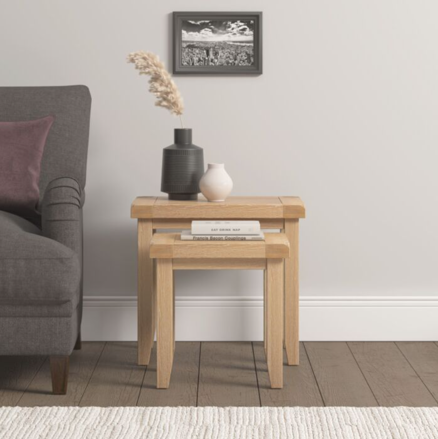 4 Piece Oak Living Room Furniture Set