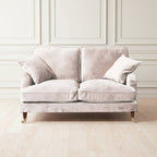 Silver Velvet Upholstered 2 Seater Sofa