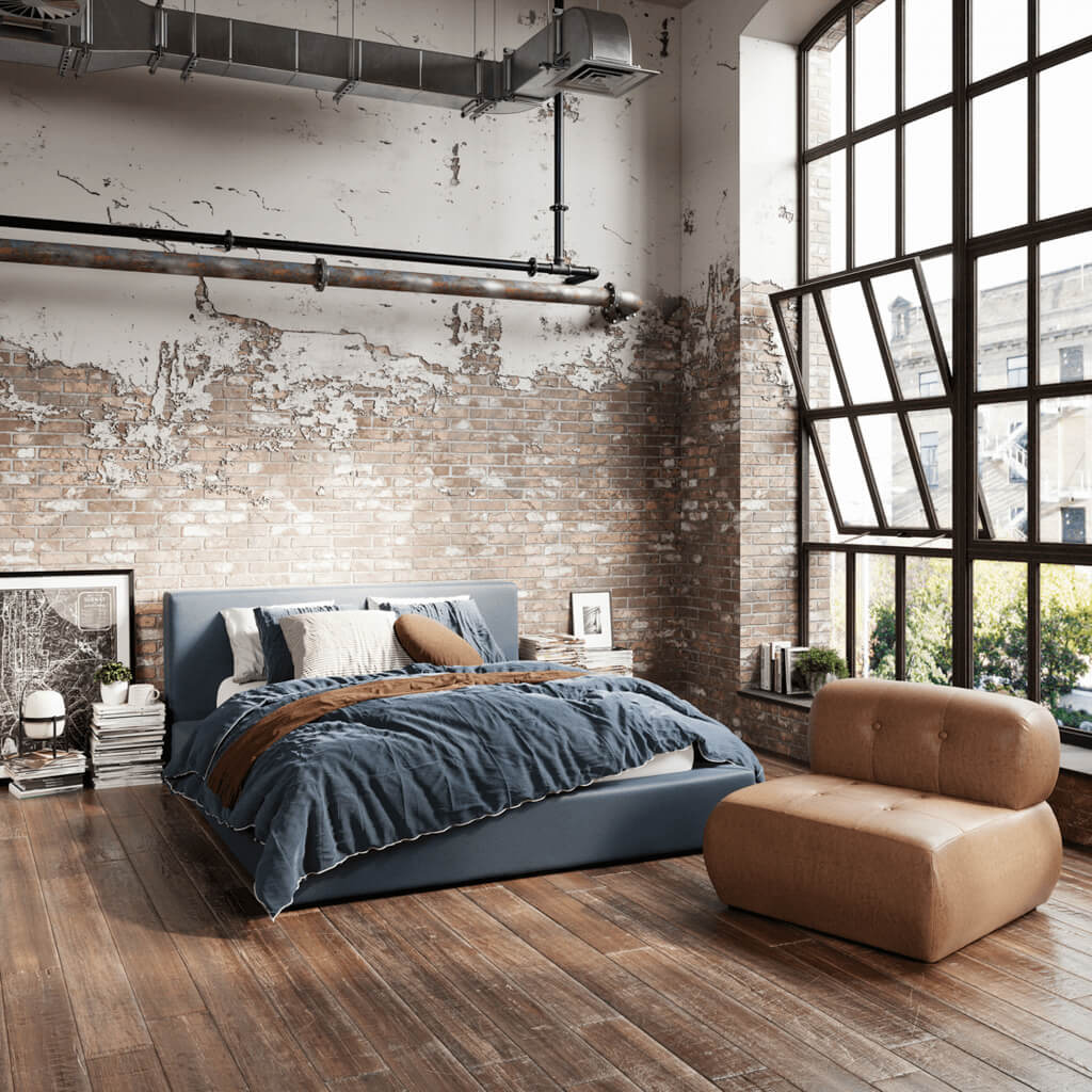 Soho Ink Blue Kingsize Bed