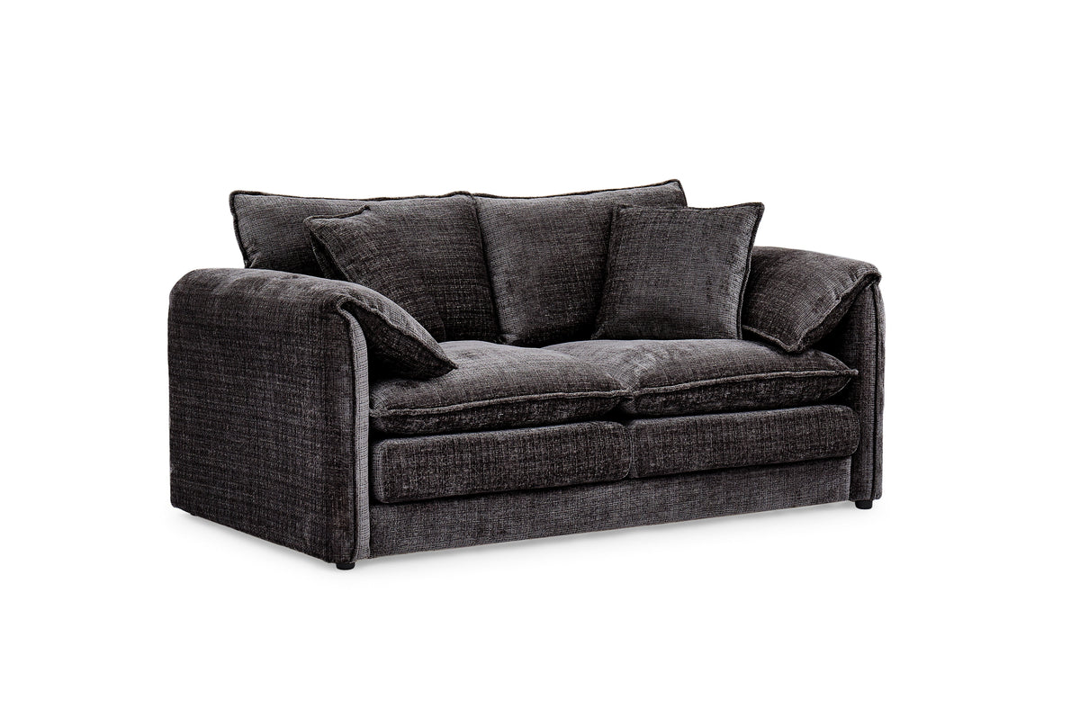 Solaya 3+2 Sofa Set in Black
