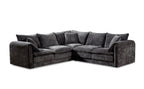 Solaya Large Corner Sofa + Footstool Set in Black