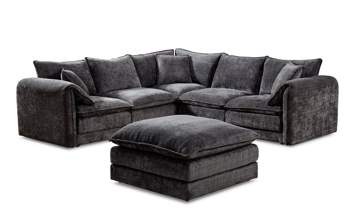 Solaya Large Corner Sofa In Black