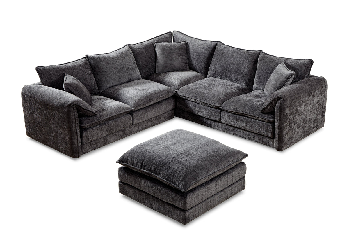 Solaya Large Corner Sofa In Black