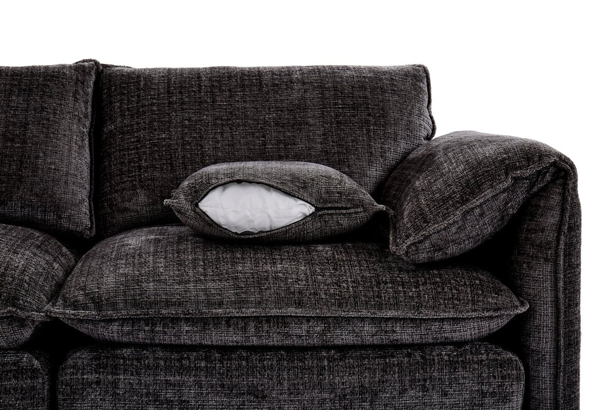 Solaya 3+2 Sofa Set in Black
