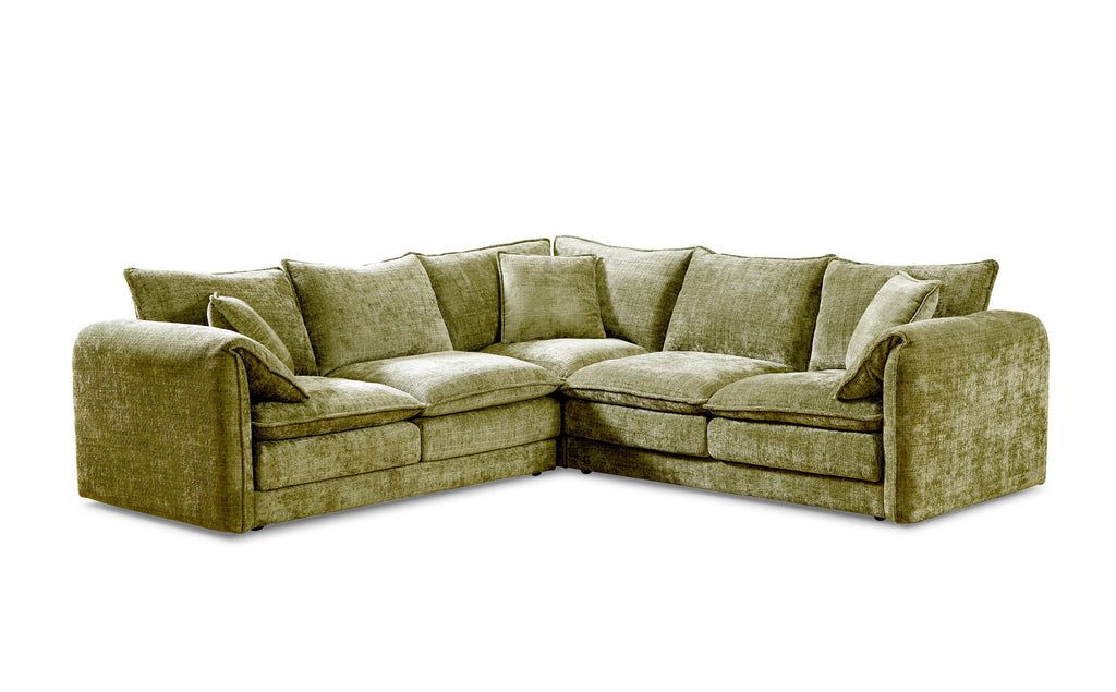 Solaya Large Corner Sofa In Green