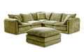 Solaya Large Corner Sofa + Footstool Set in Green